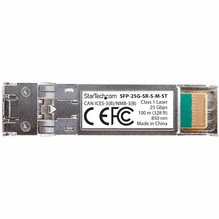 StarTech.com MSA-Compliant SFP-25G-SR-S SFP28 Module, 25Gb Multimode Fiber (MMF), 25GBASE-SR LC Transceiver, 850nm, 100m (328ft), DDM/DOM