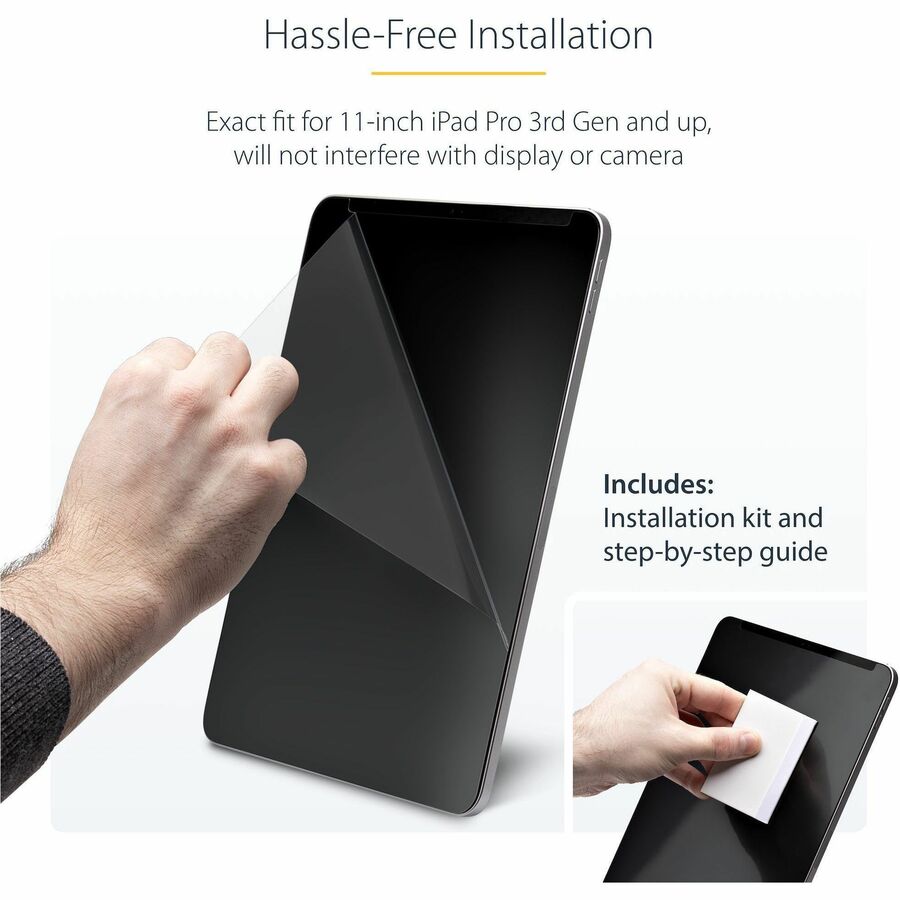 StarTech.com 4-Way Privacy Screen For 11-inch iPad Pro, For Portrait/Landscape Orientations, Touch-Enabled, +/- 30 Deg. View, Matte Finish
