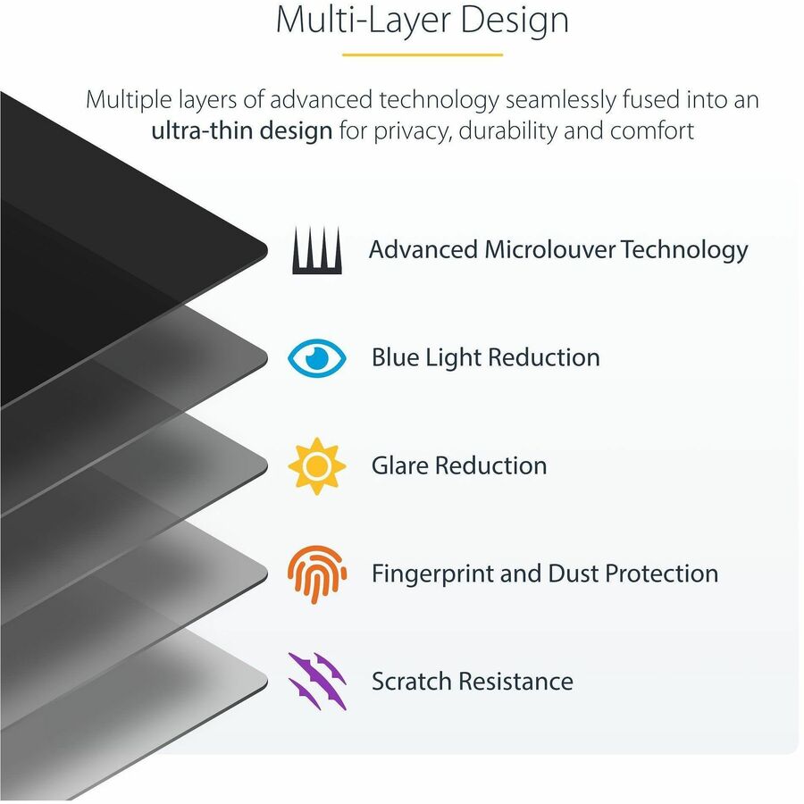StarTech.com 4-Way Privacy Screen For 11-inch iPad Pro, For Portrait/Landscape Orientations, Touch-Enabled, +/- 30 Deg. View, Matte Finish