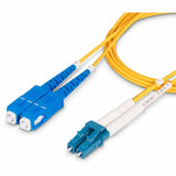 StarTech.com 1m (3.3ft) LC to SC (UPC) OS2 Single Mode Duplex Fiber Optic Cable, 9/125, 100G, Low Insertion Loss, LSZH Fiber Jumper Cord