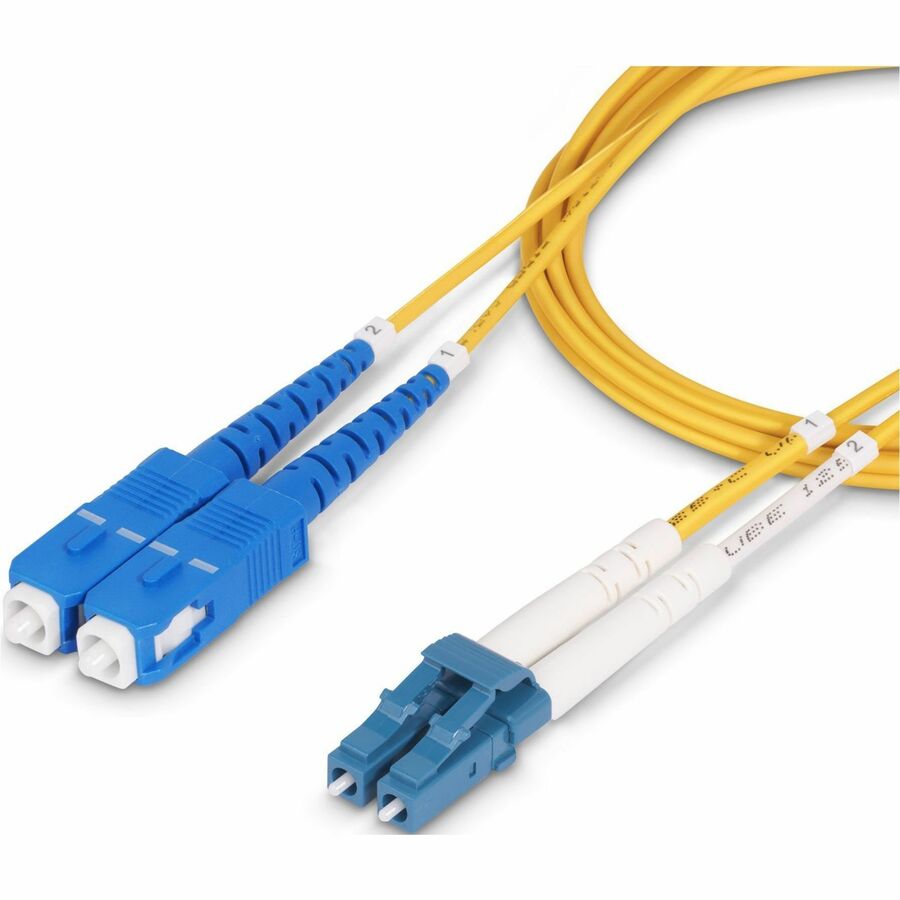 StarTech.com 20m (65.6ft) LC to SC (UPC) OS2 Single Mode Duplex Fiber Optic Cable, 9/125, 100G, Low Insertion Loss, LSZH Fiber Jumper Cord