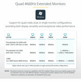 StarTech.com Universal USB4 & Thunderbolt 4 Docking Station, 98W Quad/Triple/Dual Display Dock with HDMI/DP for Macbook / Windows
