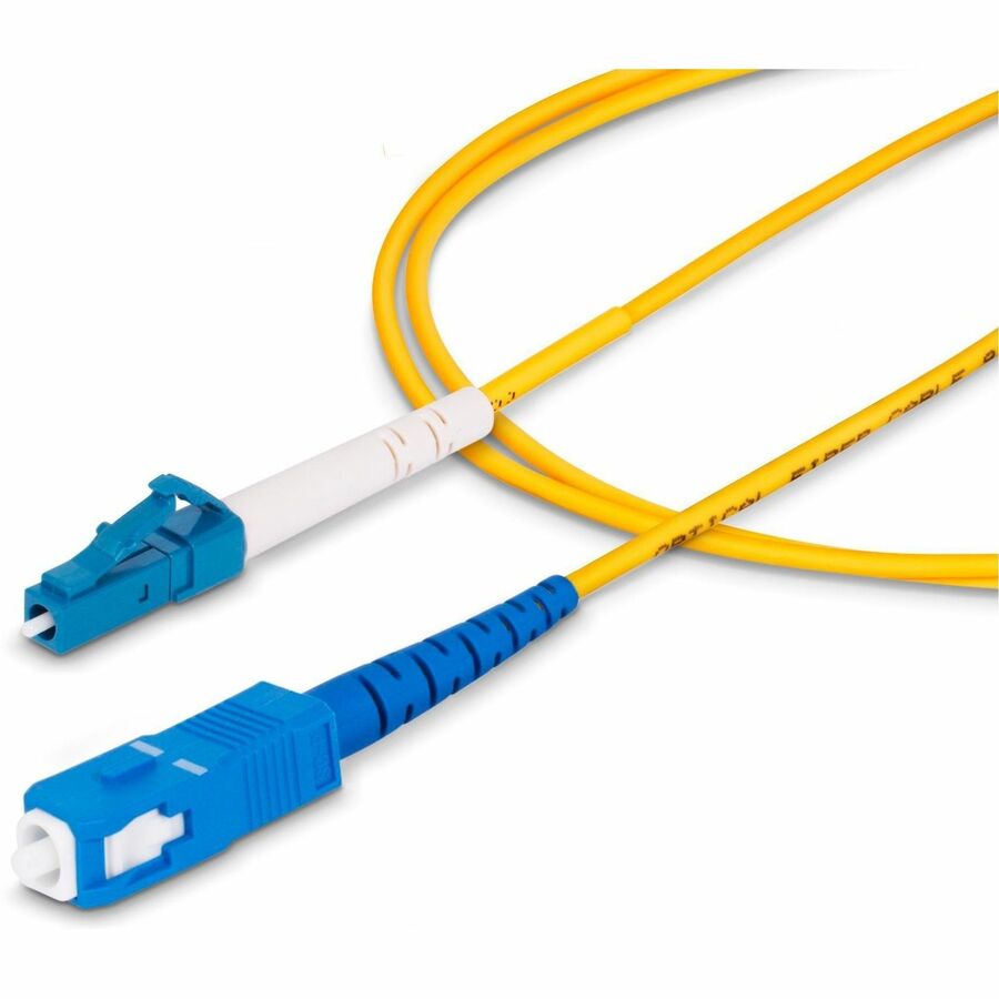 StarTech.com 1m (3.3ft) LC to SC (UPC) OS2 Single Mode Simplex Fiber Optic Cable, 9/125, 40G/100G, Low Insertion Loss, LSZH Jumper Cord