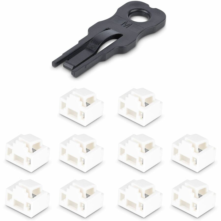 StarTech.com RJ45 Port Locks - 10 Pack w/Security Key, Locking RJ45 Port Blocker/Dust Cover, Reusable Ethernet/LAN Port Protector