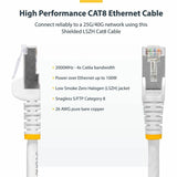 StarTech.com 3ft White CAT8 Ethernet Cable, Snagless RJ45, 25G/40G 2000MHz, 100W PoE, S/FTP, 26AWG Pure Bare Copper, LSZH Network Patch Cord