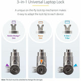 StarTech.com 25-Pack Universal Laptop Lock 6.6ft, Keyed Alike Locking Cable, Security Cable, Compatible w/Noble Wedge&reg;/Nano/K-Slot