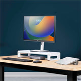 StarTech.com Ergonomic Monitor Riser Stand, Up to 33lb/15kg, Fixed height 3.5in/9cm, Desktop Computer Monitor/Laptop Riser, Steel Platform 
