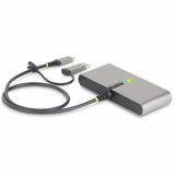 StarTech.com 2-Port USB-C Hub with Gb Ethernet and RS232 FTDI Serial, Attached USB-C to USB-A Dongle, 100W PD Pass-Through, 2x USB-A 5Gbps
