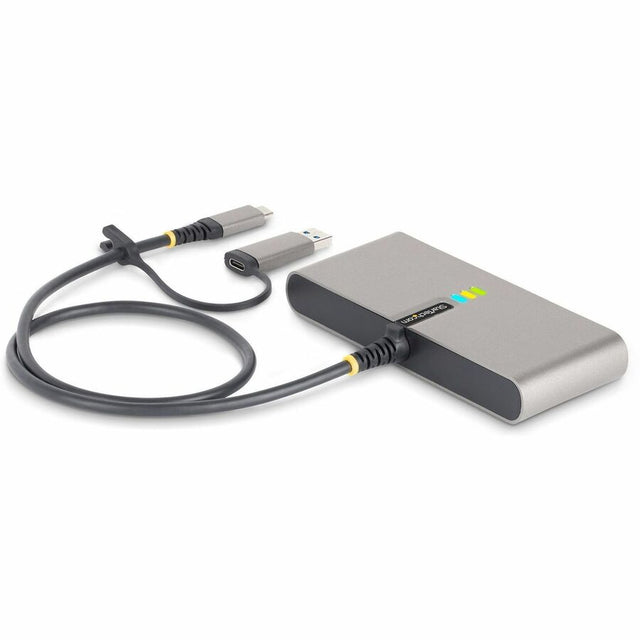 StarTech.com 2-Port USB-C Hub with Gb Ethernet and RS232 FTDI Serial, Attached USB-C to USB-A Dongle, 100W PD Pass-Through, 2x USB-A 5Gbps