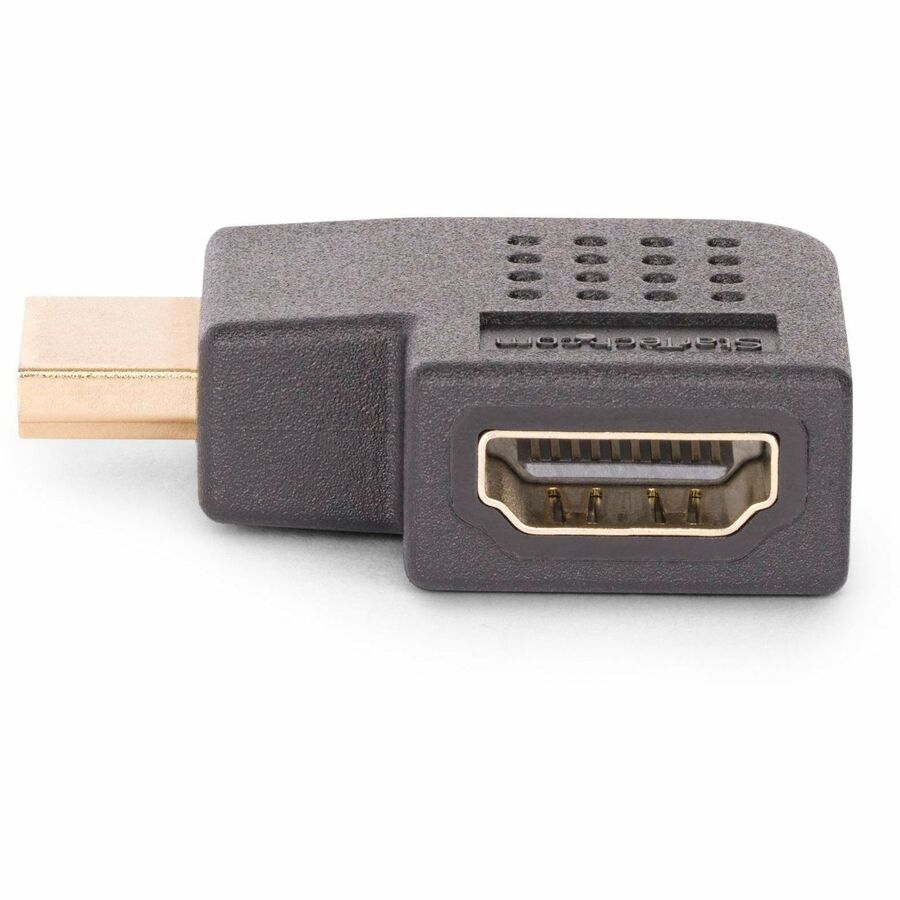StarTech.com Right Angle HDMI 2.0 Adapter, Male to Female, Horizontal 90-Degree Angled HDMI Port Saver, 4K 60Hz, High Speed HDMI Connector Extension