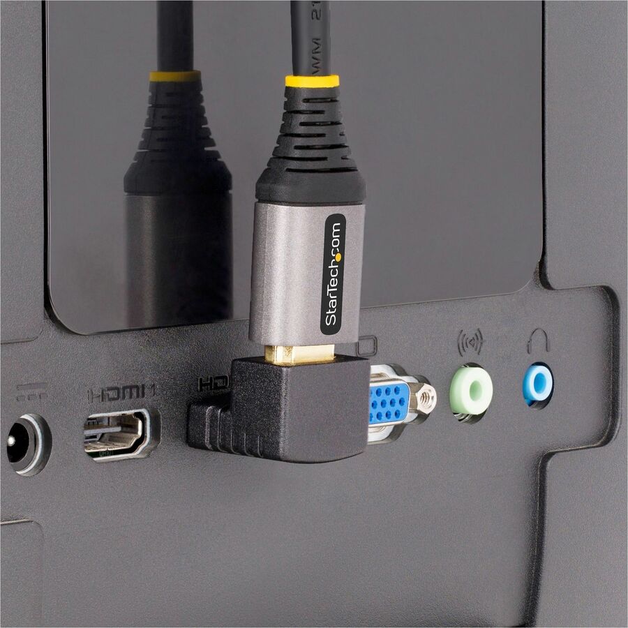 Adaptateur HDMI 2.0 coudé vers le bas StarTech.com, mâle vers femelle, protection de port HDMI coudée verticalement à 90 degrés, 4K 60 Hz, extension de connecteur HDMI haute vitesse
