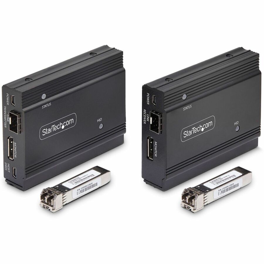 StarTech.com DisplayPort KVM Extender over Fiber Optic, 4K 60Hz, Console Extender Kit, Up to 984ft/300m (Multi-mode), 2x 10G SFP+ Modules