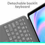 Logitech Combo Touch Keyboard/Cover Case for 13" Apple iPad Air 13 (2024) Tablet - English Keyboard - Oxford Gray