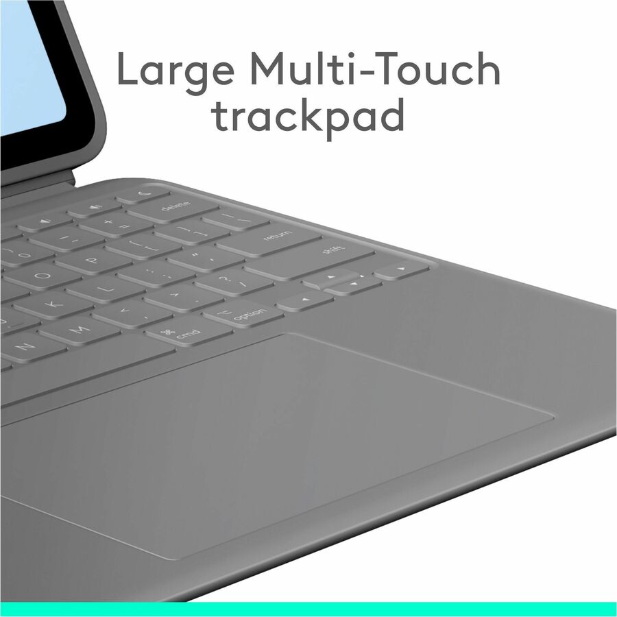 Logitech Combo Touch Keyboard/Cover Case for 13" Apple iPad Air 13 (2024) Tablet - English Keyboard - Oxford Gray