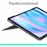 Logitech Combo Touch Keyboard/Cover Case for 13" Apple iPad Air 13 (2024) Tablet - English Keyboard - Oxford Gray
