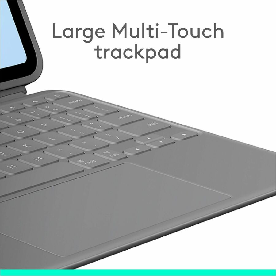 Logitech Combo Touch Keyboard/Cover Case for 11" Apple iPad Air (6th Generation), iPad Air (4th Generation), iPad Air (5th Generation) Tablet - English Keyboard - Oxford Gray