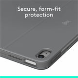 Logitech Combo Touch Keyboard/Cover Case for 11" Apple iPad Air (6th Generation), iPad Air (4th Generation), iPad Air (5th Generation) Tablet - English Keyboard - Oxford Gray