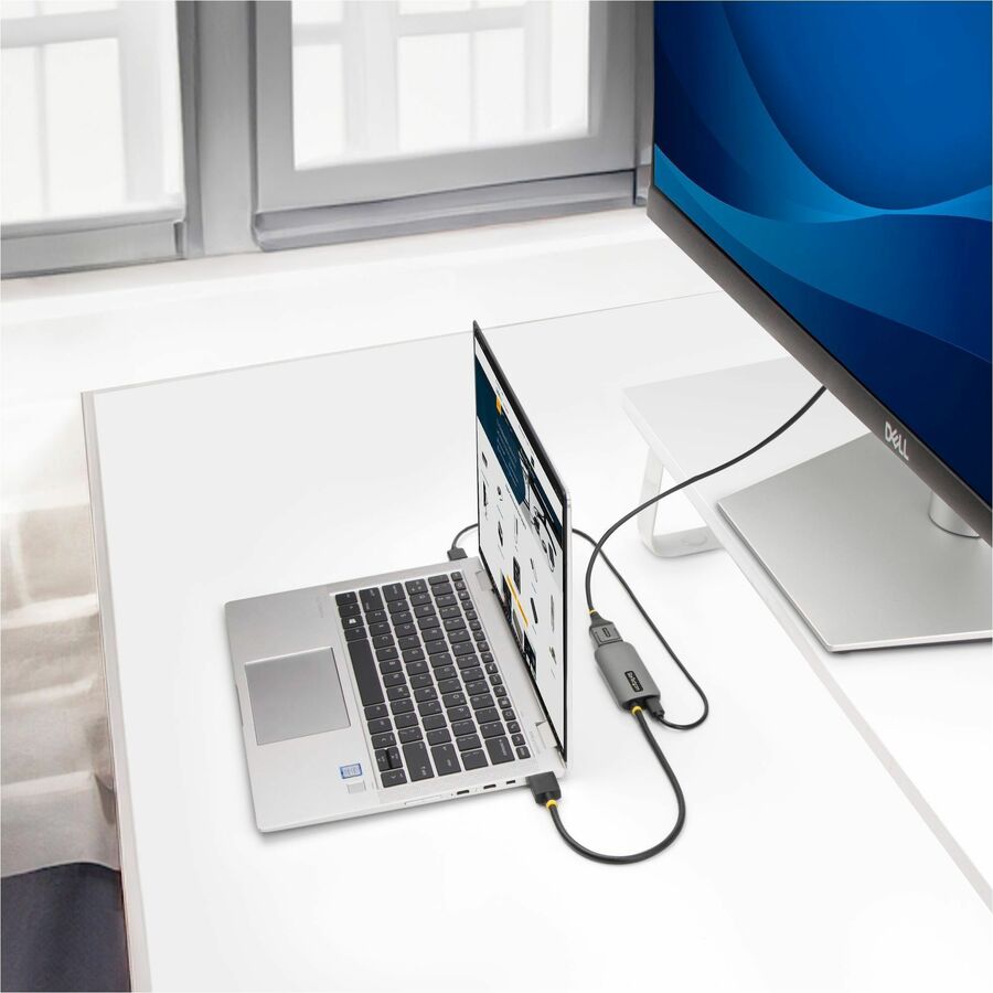 StarTech.com 1ft (30cm) HDMI to DisplayPort Adapter Cable, 8K 60Hz, Active HDMI 2.1 to DP 1.4 Video Converter, USB Bus Powered