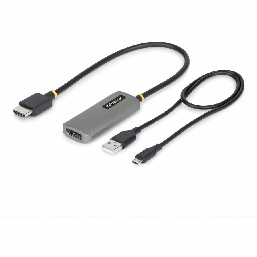 StarTech.com 1ft (30cm) HDMI to DisplayPort Adapter Cable, 8K 60Hz, Active HDMI 2.1 to DP 1.4 Video Converter, USB Bus Powered