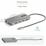 StarTech.com USB-C Triple-Monitor Multiport Adapter, Dual 4K 60Hz + 4K 30Hz HDMI & DP, 4x USB-A, 100W PD Pass-Through, GbE, SD Card Reader
