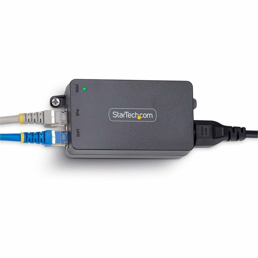 StarTech.com 1-Port 2.5GbE PoE+ Injector, Multi-Gigabit 10M/100M/1G/2.5G Ethernet, Midspan PoE/PoE+ (802.3af/802.3at), 30W, Unmanaged