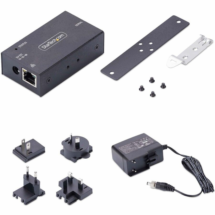 StarTech.com 1-Port Serial to Ethernet Adapter, IP Serial Device Server For Remote RS232 Devices, Wall/DIN Rail Mount, LAN To DB9 Converter