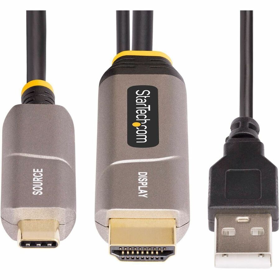 StarTech.com 50ft (15.2m) USB-C to HDMI 2.0 Active Optical Cable (AOC), 4K 60Hz, USB Type-C to HDMI Adapter Cable, CL3 Rated