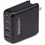 StarTech.com 100W USB-C Wall Charger, 2x USB-C, 2x USB-A, Fast Charging Portable GaN Power Adapter, PD 3.0, 6ft/1.8m USB-C to USB-C Cable