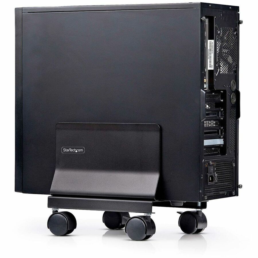 StarTech.com Chariot tour pour ordinateur, support pour processeur sur roulettes, charge maximale 21 kg, support de boîtier PC réglable, support au sol, acier