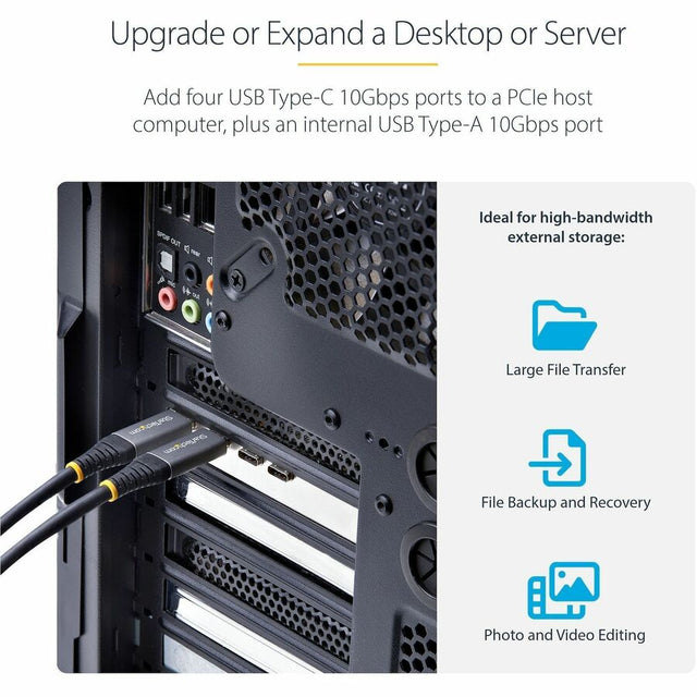 StarTech.com 5-Port USB PCIe Card, USB 3.2 10Gbps, PCI Express Card with 4x USB-C Ports, 1x USB-A Internal Port
