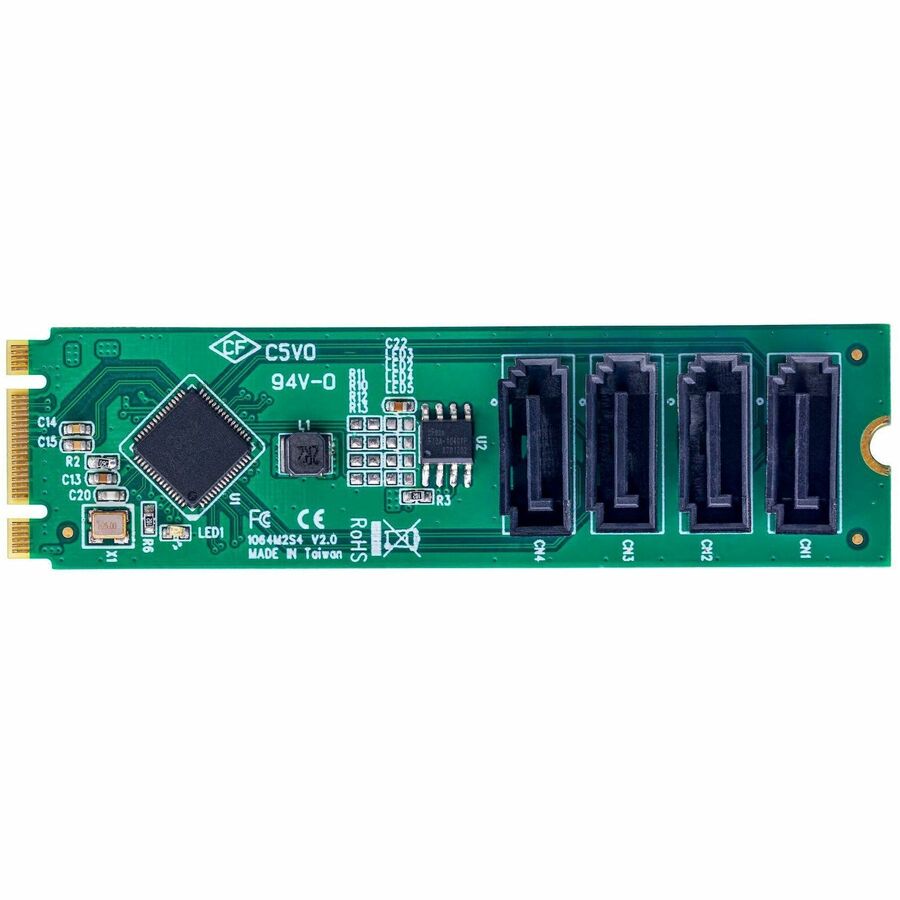 StarTech.com 4-Port M.2 to SATA Adapter Card, M.2 PCIe 3.0 to SATA HDD/SSD Expansion Card for Windows/macOS/Linux