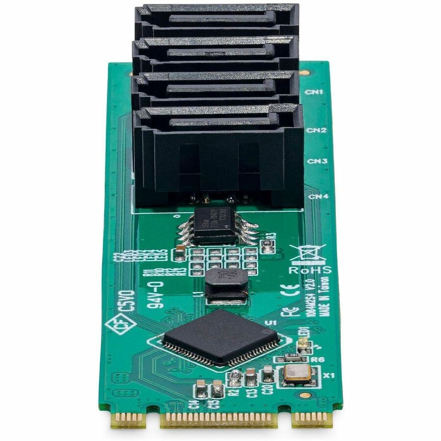 StarTech.com 4-Port M.2 to SATA Adapter Card, M.2 PCIe 3.0 to SATA HDD/SSD Expansion Card for Windows/macOS/Linux