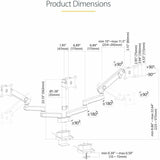 StarTech.com Triple Monitor Desk Mount For Up To Three 27in Screens, VESA 75x75/100x100, Tool-Less Arm Adjustments, C-Clamp/Grommet