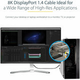 StarTech.com 1ft (30cm) DisplayPort 1.4 Cable, 8K 60Hz HDR10, UHD 4K 120Hz Video, DP to DP Monitor Cord, DP 1.4 Cable, M/M