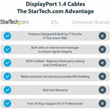 StarTech.com 1ft (30cm) DisplayPort 1.4 Cable, 8K 60Hz HDR10, UHD 4K 120Hz Video, DP to DP Monitor Cord, DP 1.4 Cable, M/M