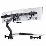 StarTech.com Crossbar Triple Monitor Desk Mount For Up To 3x 27in Screens, VESA 75x75/100x100, Tool-Less Arm Adjustments, C-Clamp/Grommet