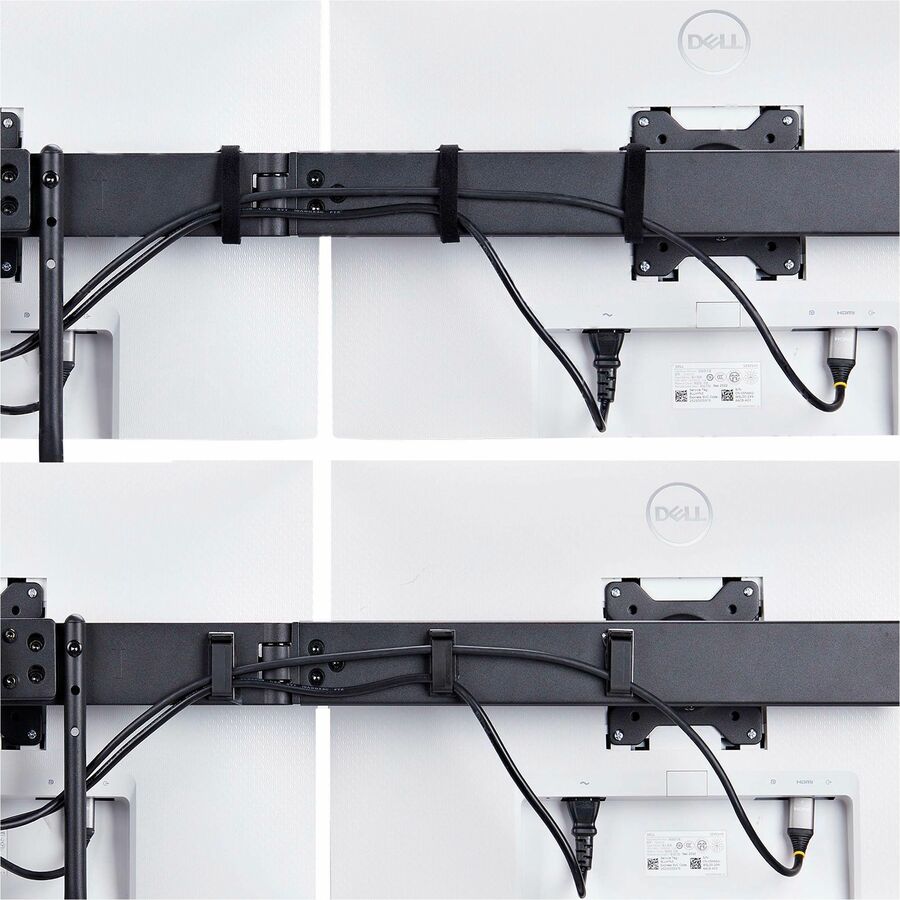 StarTech.com Crossbar Triple Monitor Desk Mount For Up To 3x 27in Screens, VESA 75x75/100x100, Tool-Less Arm Adjustments, C-Clamp/Grommet