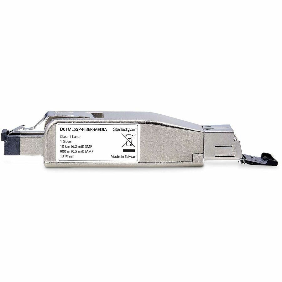 StarTech.com Gigabit Fiber to RJ45 Ethernet Media Converter Dongle, PoE Powered, SMF/MMF, Single/Multimode Optical Fiber, Metal Housing