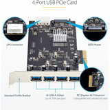 StarTech.com 4-Port USB PCIe Card, USB 3.2 5Gbps, PCI Express Expansion Card with 4x Independent USB Controllers, 4x USB-A Ports