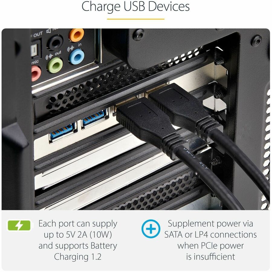 StarTech.com 4-Port USB PCIe Card, USB 3.2 5Gbps, PCI Express Expansion Card with 4x Independent USB Controllers, 4x USB-A Ports
