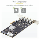 StarTech.com 4-Port USB PCIe Card, USB 3.2 5Gbps, PCI Express Expansion Card with 4x Independent USB Controllers, 4x USB-A Ports
