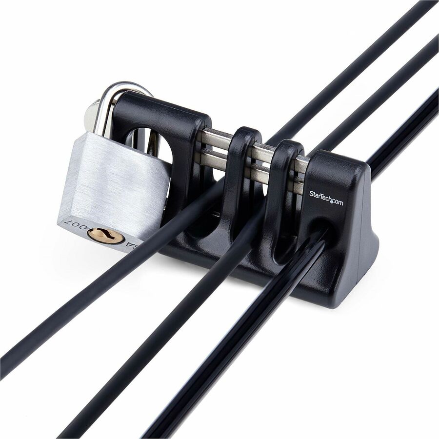 StarTech.com Peripheral Cable Anchor Lock, Secure Keyboard/Mouse For Shared Computer, Cable Trap w/Metal Plate, Use w/Laptop Security Cable
