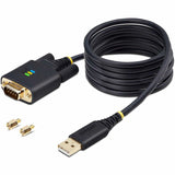 Câble adaptateur USB vers série null modem StarTech.com de 2 m, rétention COM, FTDI, RS232, vis/écrous DB9 interchangeables, Windows/Mac/Linux