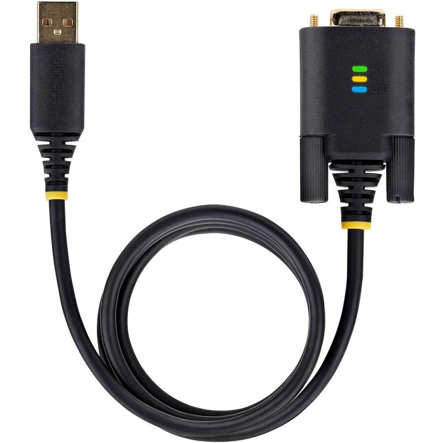 Câble adaptateur USB vers série null modem StarTech.com de 2 m, rétention COM, FTDI, RS232, vis/écrous DB9 interchangeables, Windows/Mac/Linux