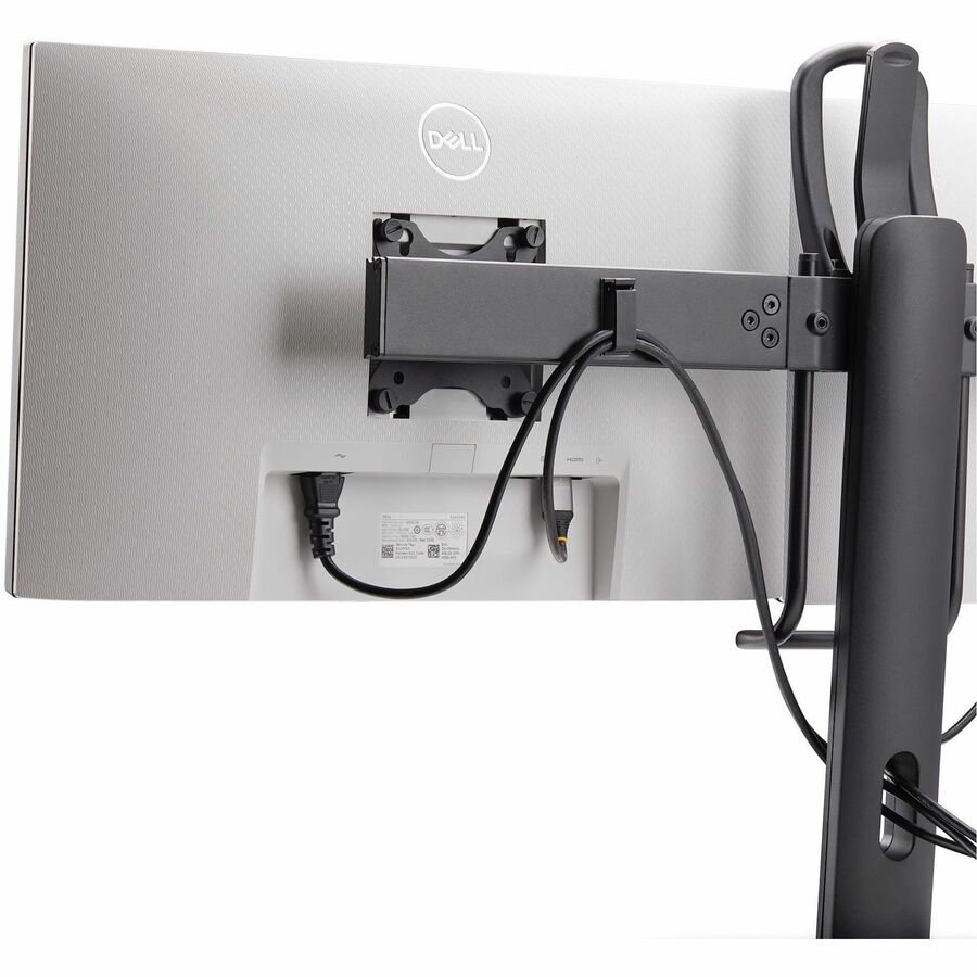 StarTech.com Crossbar Dual Monitor Desk Stand For 27inch Screens, Max Cap 26.4lb, VESA Mount 75x75/100x100, Toolless Height Adjustment