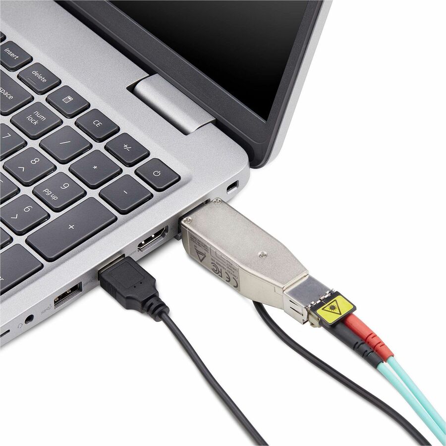 StarTech.com Gigabit Fiber to RJ45 Ethernet Media Converter Dongle, USB Powered, SMF/MMF, Single/Multimode Optical Fiber, Metal Housing