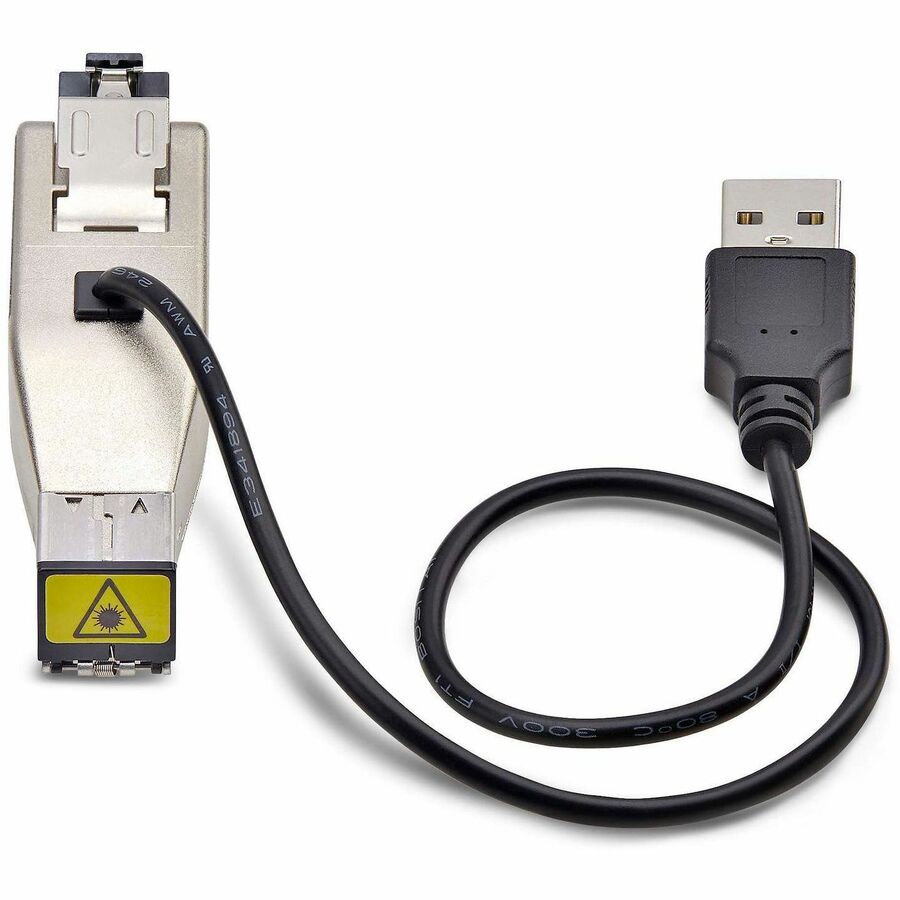 StarTech.com Gigabit Fiber to RJ45 Ethernet Media Converter Dongle, USB Powered, SMF/MMF, Single/Multimode Optical Fiber, Metal Housing