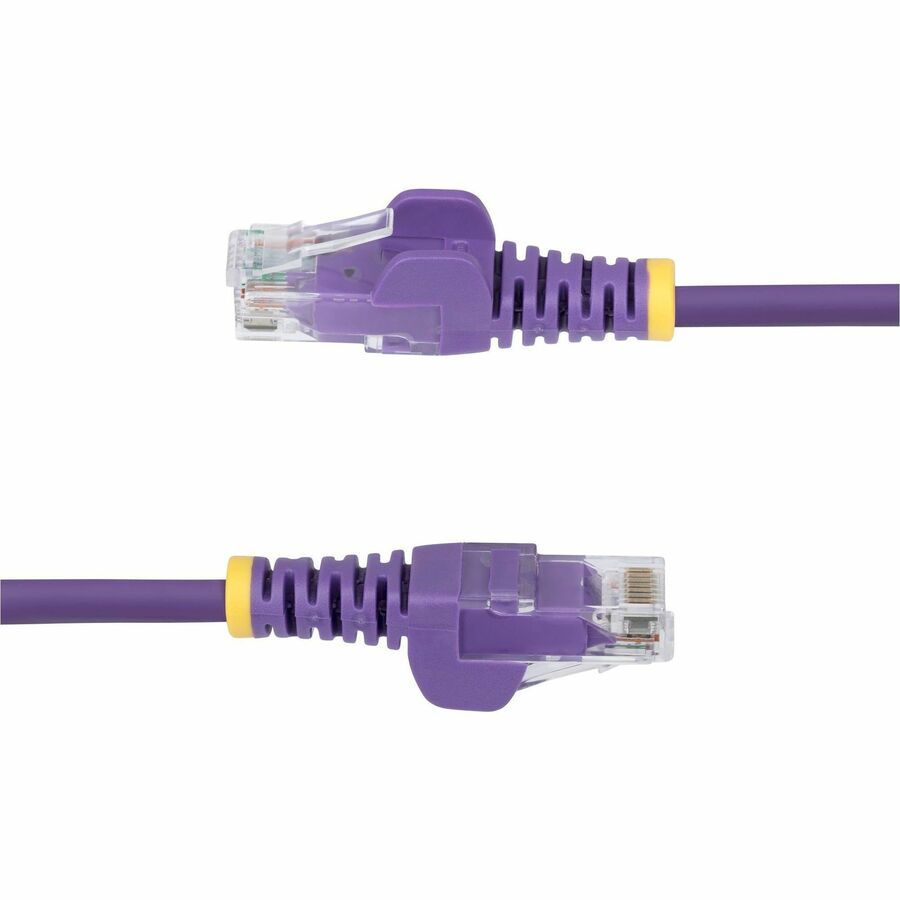 StarTech.com 1ft Purple Slim CAT6 Ethernet Cable, Slim Snagless RJ45, UTP, LSZH, 28AWG Bare Copper, Slim Network Patch Cord, Fluke Tested