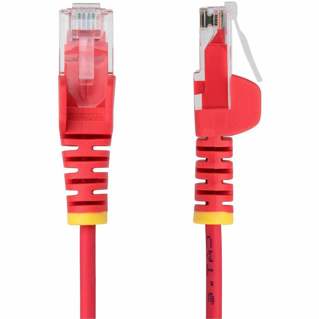 StarTech.com 1ft Red Slim CAT6 Ethernet Cable, Slim Snagless RJ45, UTP, LSZH, 28AWG Bare Copper, Slim Network Patch Cord, Fluke Tested
