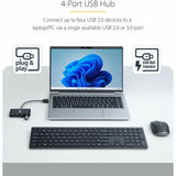 StarTech.com Hub USB 2.0 4 ports, alimenté par bus USB, mini hub USB de voyage, répartiteur USB 2.0 multiport, hub USB portable, 480 Mbit/s